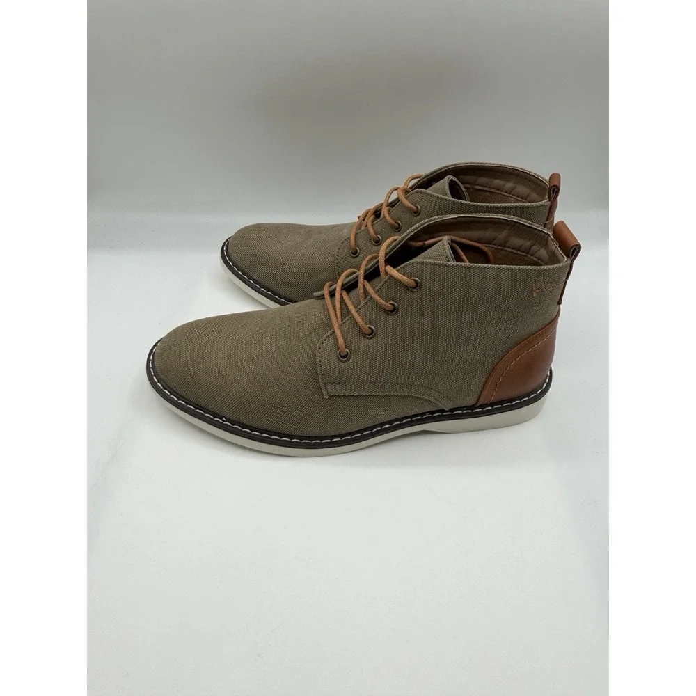 London Fog Belmont Boots,Mens 9M,Khaki Brown,Cognac,Lace Up Ankle Style